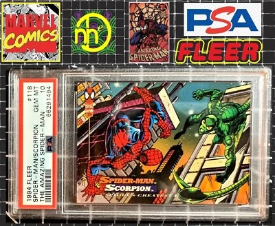 1994 Fleer Amazing Spider-Man - #118 Spider-Man v Scorpion PSA 10 GEM MINT - Image 1 of 4