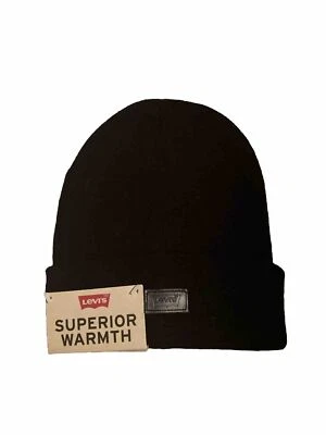 Gorra de invierno Levis Beanie para hombre negra con puños Foto 1 de 2