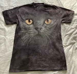 The Mountain Oversized Face Cat Full Front Shirt Tie Dye Stone Washed Sz Medium - Picture 1 of 6