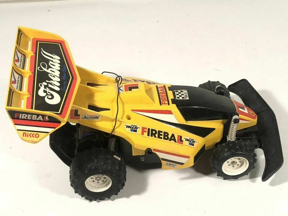 Nikko FIREBALL DICTATOR Yellow Buggy Electric RC Race Car Vintage 1988 Parts - Image 1 of 4