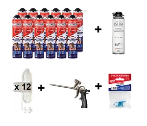 POLYNOR 12x750ml Polyurethan Sprühisolierung (28 Teile) PUR Dämmung Schaum - Bild 1 von 21