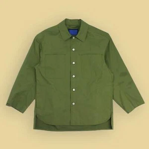 Document Korea Olive Green Papery Cotton Shirting Jacket M *Flaws* - Picture 1 of 9