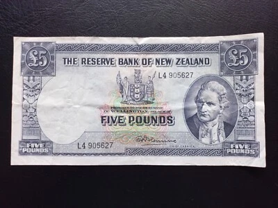 New Zealand 5 Pounds, 1956, R.N. Fleming (P-160d) - Image 1 of 4