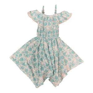 Bcbgirls Girls Handkerchief Hem Dress Turquoise XS-5/6 - Picture 1 of 2