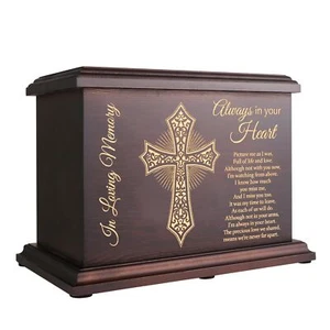 Cremation Memorial Urns for Human Ashes Adult Male Female, Wooden Urns Box an... - Picture 1 of 7