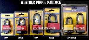 40MM 50MM 65MM LONGSHACKLE HEAVY DUTY WEATHERPROOF PADLOCK 2 KEYS Waterproof - Picture 1 of 8
