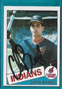 CHRIS BANDO signed 1985 Topps baseball card #14 CLEVELAND INDIANS