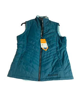 Free Country Women's Reversible Faux Fur Lined Zip Up Vest Teal NEW - Image 1 of 4