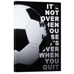 Arte de pared de lienzo inspirador de fútbol no termina cuando pierdes - Imagen 1 de 13