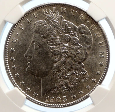 1903 P UNITED STATES of America SILVER Morgan US Dollar Coin EAGLE NGC i95608 - Image 1 of 4