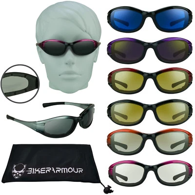 Small Motorcycle Sunglasses Biker Sun Glasses Kids Teens Boys Clear Yellow Night - Image 1 of 4