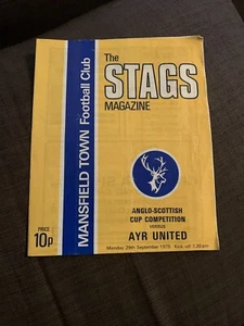 1975 Mansfield Town V Ayr United Match Programme Anglo Scottish Cup Signed - Picture 1 of 4