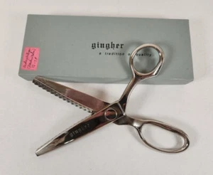 GINGHER Pinking Shears G-7P 7.5" in Original Box, Right Hand VINTAGE - Picture 1 of 9