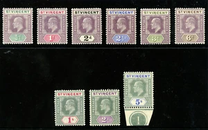 St Vincent 1902 KEVII set complete MLH. SG 76-84. Sc 71-79. - Picture 1 of 1