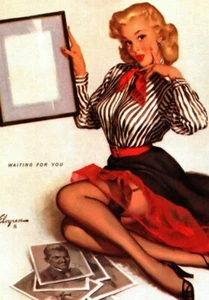 Tarjeta coleccionable Pinup #37 Waiting For You, Gil Elvgren - Imagen 1 de 2