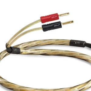 QED GOLDEN Anniversary XT Speaker Cable AIRLOC ABS Banana Plugs Terminated - Picture 1 of 9