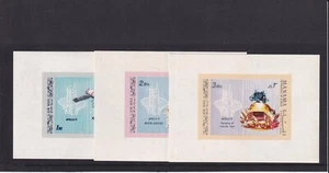 Manama 1969 - Apolo 11 aterrizaje lunar - Mi-Blocks 38, 39 y 40 - Imperf - montado sin montar o nunca montado - Imagen 1 de 4
