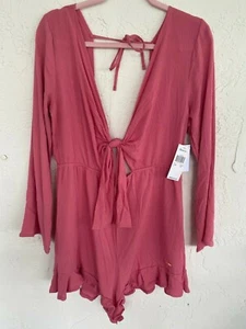 TRAJE DE BAÑO MUJER PASAS CUBRE MAMELUCO ROSA MANGA LARGA TALLA L NUEVO CON ETIQUETAS - Imagen 1 de 7