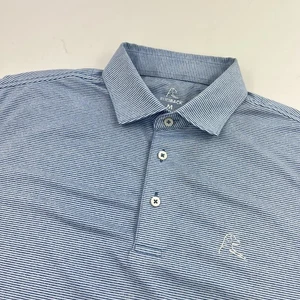 Polo de golf Rhoback azul micro rayas rendimiento talla mediana manga corta - Imagen 1 de 7