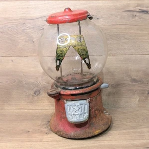 Dispensador de goma/cacahuete Columbus de un centavo rojo 14" vintage años 1930-1940 - Imagen 1 de 9