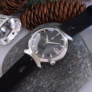 Serviced 1967 Bulova Accutron Black Dial Cal. 218 Tuning Fork Watch New JB Strap - Picture 1 of 22