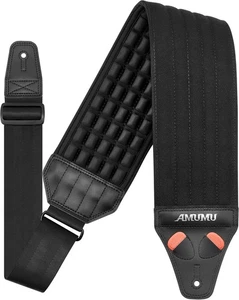 Amumu AIRCELL Bass- & Gitarrengurt 4" ultrabreit - 0,7" 45-56 (Standard), schwarz  - Bild 1 von 8