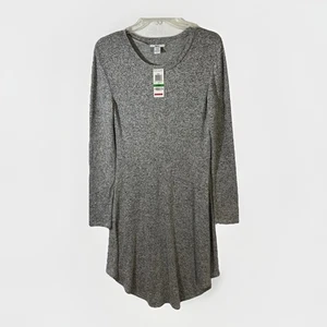 Vestido Suéter Bar III Mujer Grande Gris Manga Larga Calce Informal Hasta la Rodilla Nuevo con Etiquetas - Imagen 1 de 9