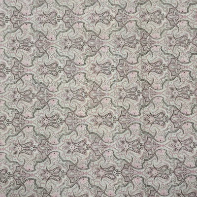 Reproduction Cotton Quilt Fabric 33"x45" Vintage Pink Paisley Taupe Background - Image 1 of 4