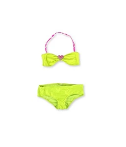 Raisins Womens Brazilian Ruched 2 Piece Bikini, Green, Medium - Picture 1 of 1