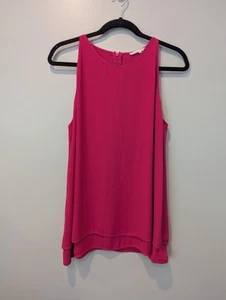 Violet And Claire Women's Pink/Magenta Tank Top Size Large L With Zip Up Back - Picture 1 of 6