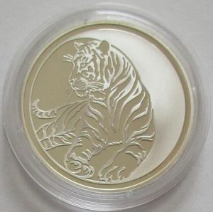 Russia 3 Roubles 2010 Lunar Tiger 1 Oz Silver - Picture 1 of 2