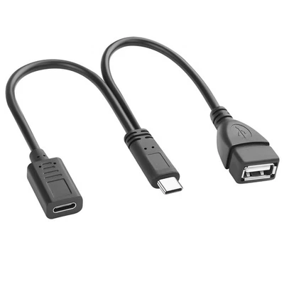 USB C Male to C Female + A Female 2 in 1 OTG Charging Data Sync Splitter Cable - Image 1 of 4