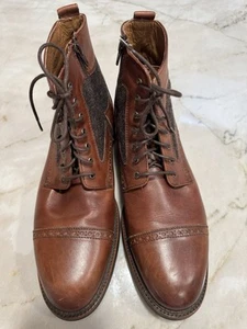 Johnston & Murphy J&M 1850 Boots Mens Size 12 Brown Leather Cap Toe Side Zipper - Picture 1 of 7