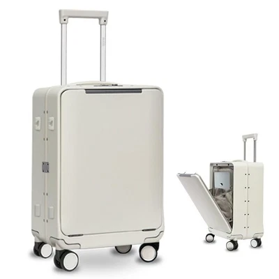 Luggage, 22×14×9 inch Aluminum Carry-on Luggage with Front compartment, Hard ... - Image 1 of 4
