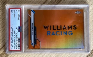 2020 TOPPS CHROME FORMULA 1 ORANGE REFRACTOR #121 WILLIAMS RACING 1/25 PSA 8 - Picture 1 of 2