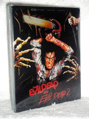 The Evil Dead 1&2 (4K/Blu-ray 2022 STEELBOOK) Bruce Campbell horror scary comedy - Image 1 of 4