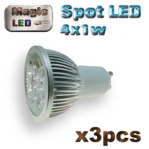 858/3# ampoule à LED 4 x1w GU10 blanc chaud 3pcs - Imagen 1 de 1