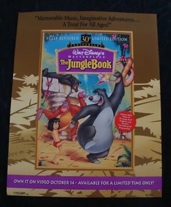 Cartel de película Disney JUNGLE BOOK video original promoción tienda exhibición - Imagen 1 de 1