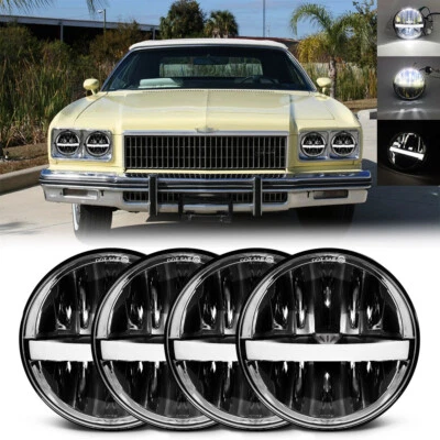 4pc For Chevrolet Caprice Impala El Camino 5-3/4 5.75" LED Headlights With DRL - Image 1 of 4