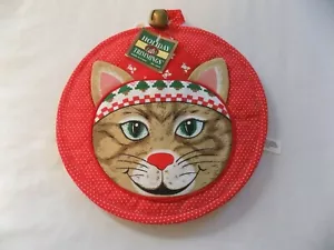 Bache de Navidad con adornos navideños ~ 8" redondo ~ nuevo - Imagen 1 de 1