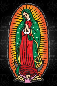 CALCOMANÍA PEGATINA TROQUELADA VIRGEN DE GUADALUPE A TODO COLOR México PARED DE COCHE Ventana - Imagen 1 de 1