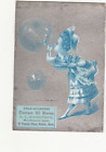 Florence Oil Stoves E L Sweetzer Boston Girl Blowing Bubbles Vict Card c1880s