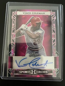 2024 Leaf metal sports heroes auto crystal pink Vince Coleman /5 #BA-VC1  - Bild 1 von 2