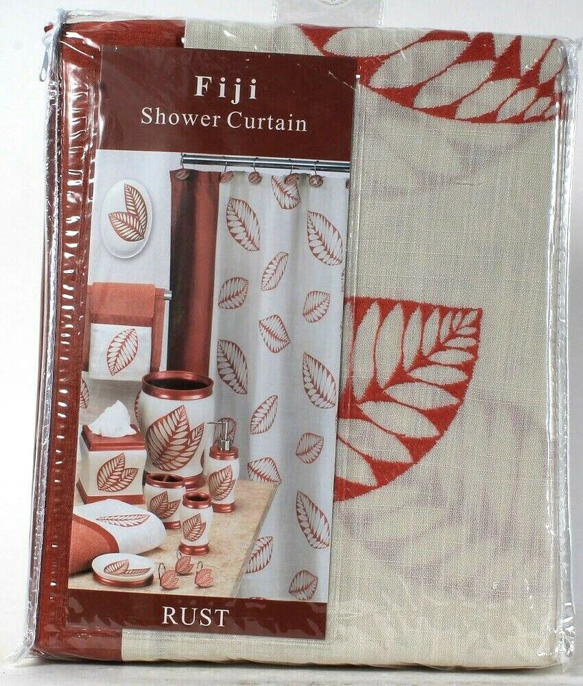1 count Popular Bath Fiji Rust 72" W  X 72" L 100% Polyester Shower Curtain Foto 1 de 1