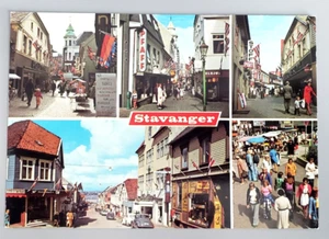 VINTAGE Postcard-Stavanger, Norway, Multi-view city scenes.  c/a 1980's-Unposted - Imagen 1 de 2
