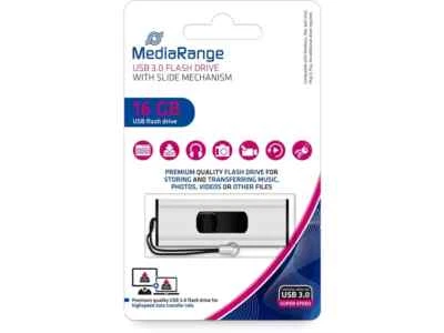 CLE USB 16 GO USB 3.0 MediaRange ULTRA RAPIDE AUTO-PROTEGEE / coulissante stick - Photo 1/2