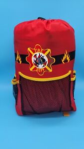 FIRE FIGHTER FIREMAN FIRE SAFETY BACKPACK & ZIPPERED CAMPING CHILD SLEEPING BAG 