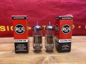 Pair RCA 12B4A Vacuum Tube Black Plate O Getter Tested 100% - Picture 1 of 5