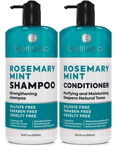 Set shampoo e balsamo olio di rosmarino e menta senza solfati con menta piperita - Foto 1 di 7