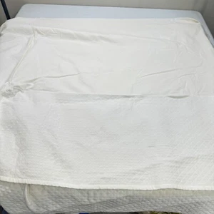 restoration hardware bed skirt full 15" drop white diamond cotton portugal - Picture 1 of 14